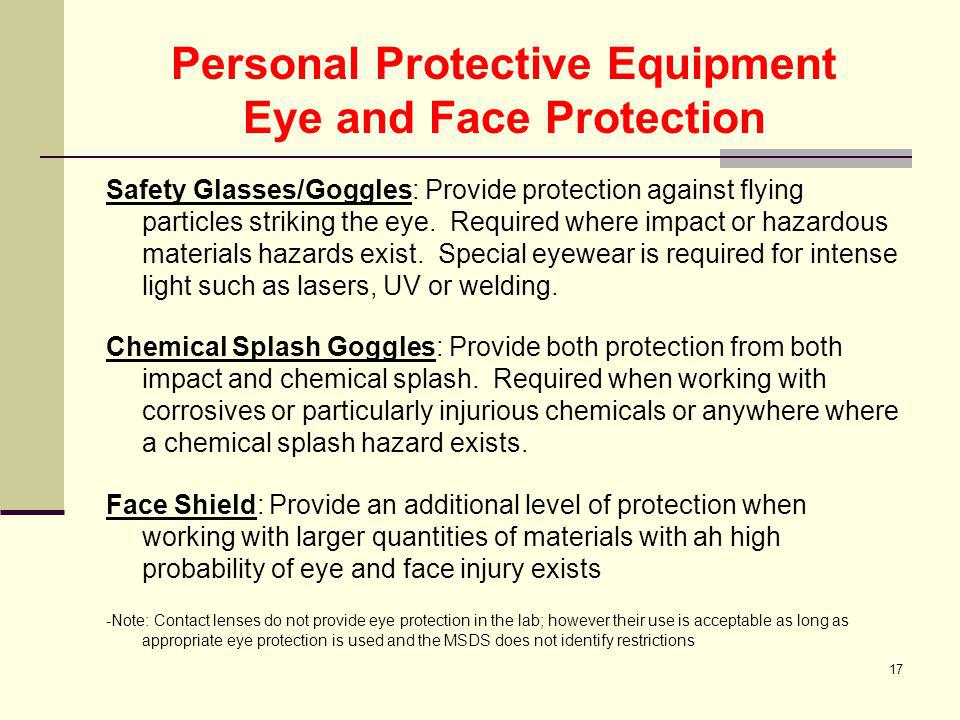 When Should You Wear Goggles in a Lab